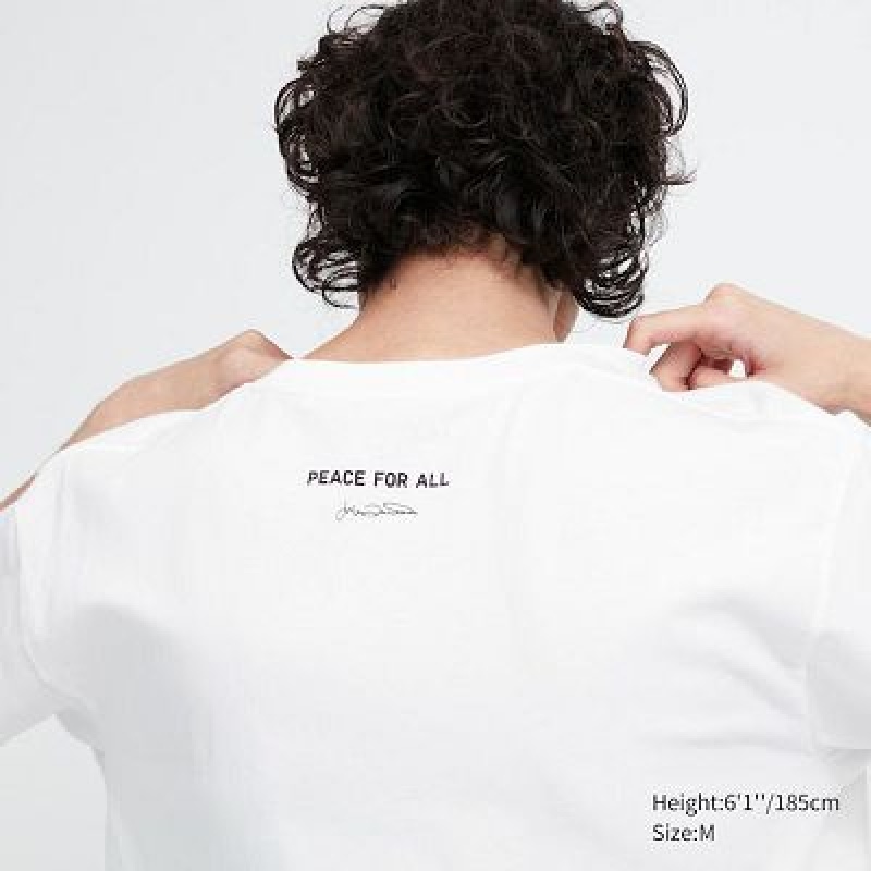 Camiseta Uniqlo PEACE FOR ALL Mujer Blancas | 81567_PE