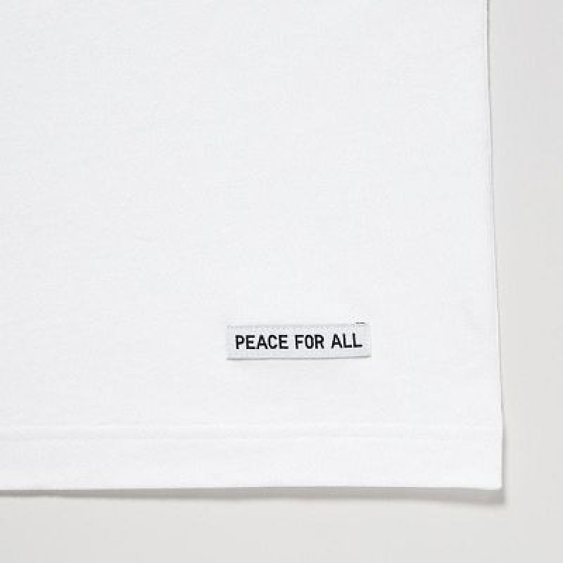 Camiseta Uniqlo PEACE FOR ALL Mujer Blancas | 792036_PE