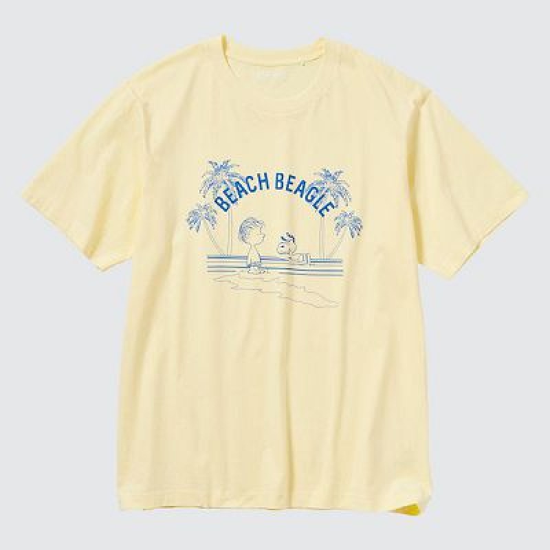 Camiseta Uniqlo Peanuts Hawaii UT Hombre Creme | 156490_PE