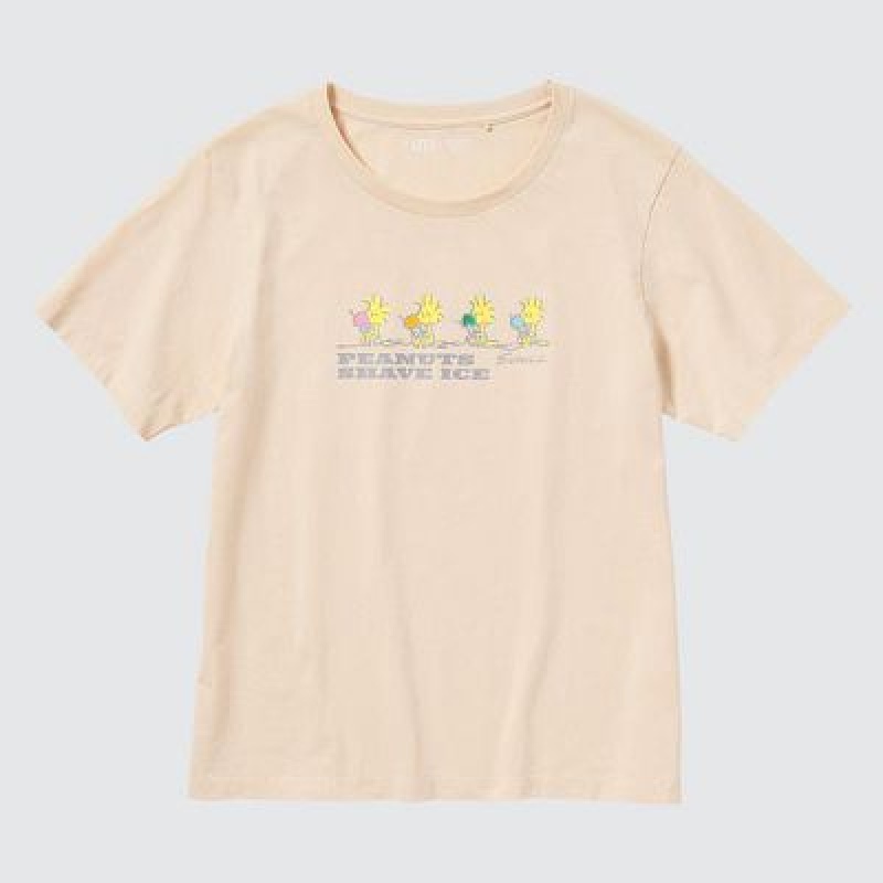 Camiseta Uniqlo Peanuts Hawaii UT Mujer Natural | 718549_PE