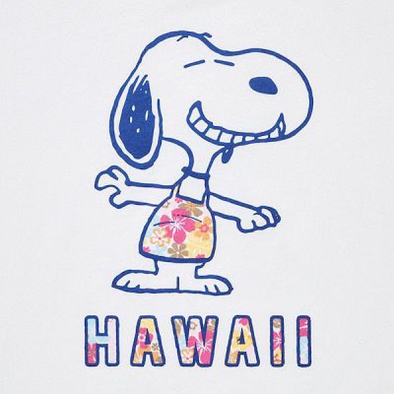 Camiseta Uniqlo Peanuts Hawaii UT Mujer Blancas | 107958_PE