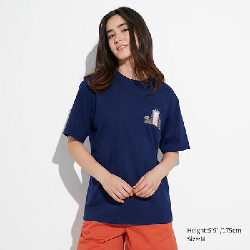 Camiseta Uniqlo Pixar Art UT Hombre Azul Marino | 65387_PE