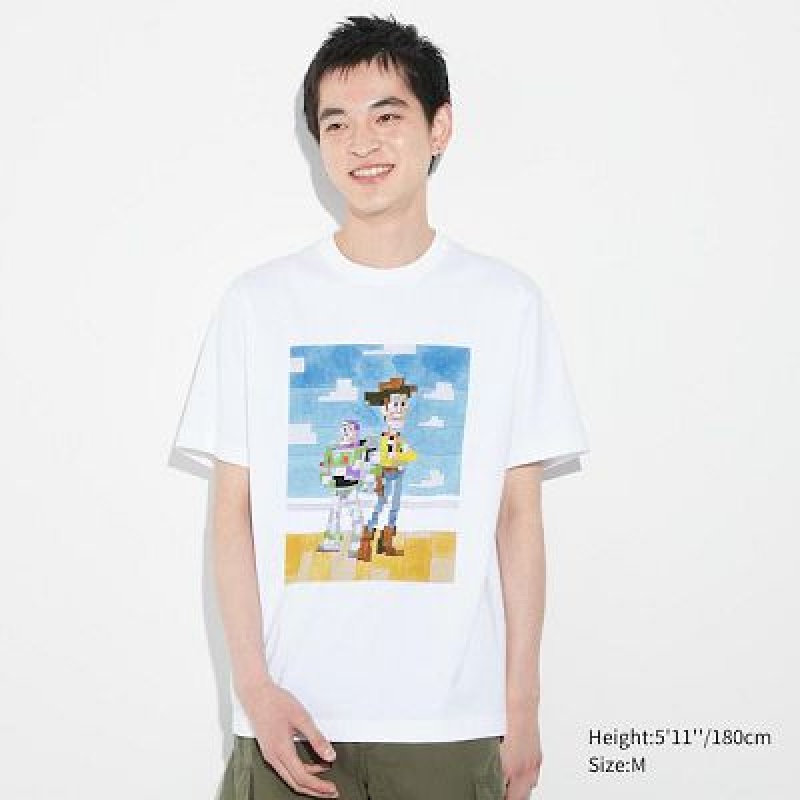 Camiseta Uniqlo Pixar Art UT Hombre Blancas | 935768_PE