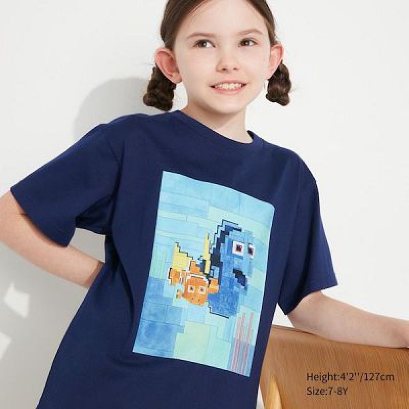 Camiseta Uniqlo Pixar Art UT Niños Azul Marino | 639420_PE