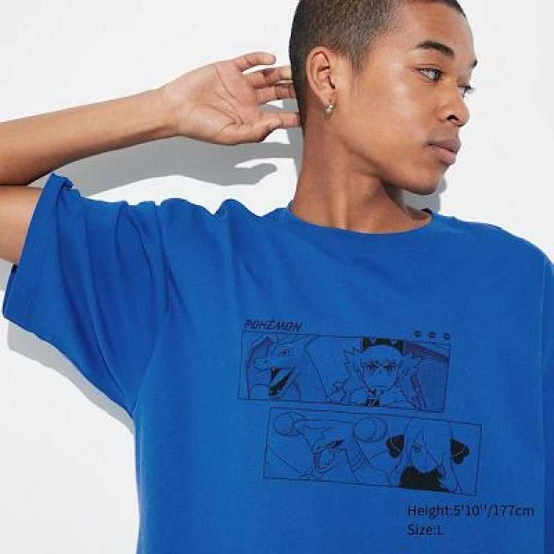 Camiseta Uniqlo Pokémon Masters EX UT Hombre Azules | 258607_PE