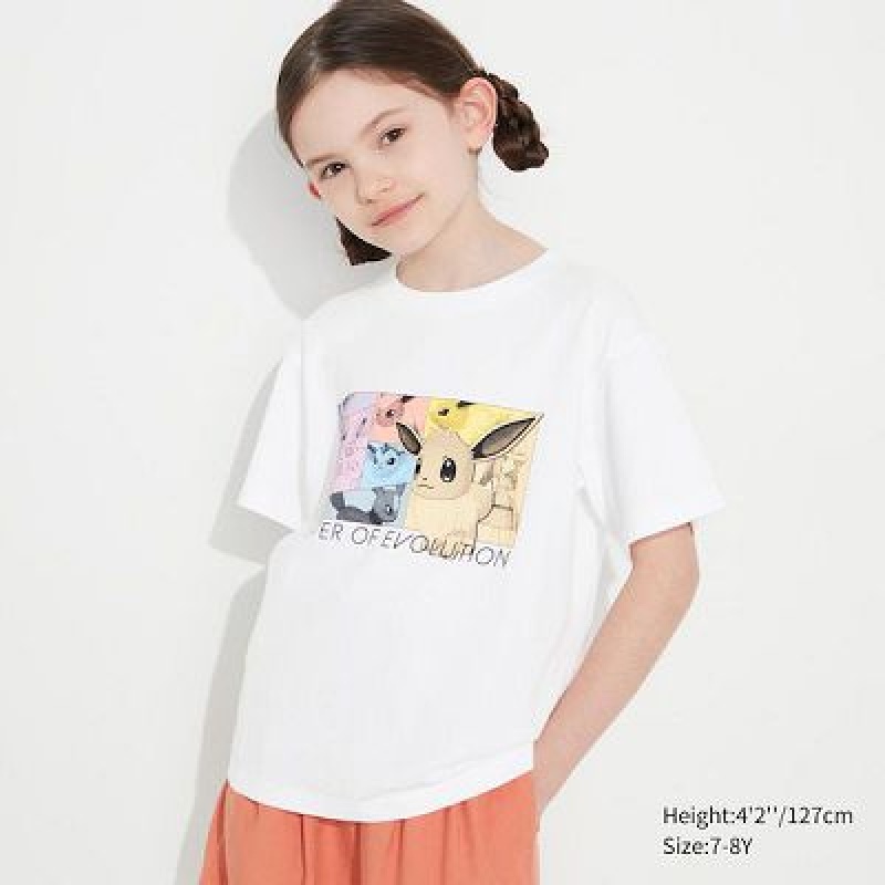 Camiseta Uniqlo Pokémon Masters EX UT Niños Blancas | 140562_PE