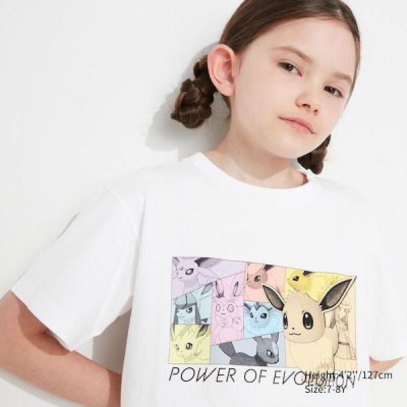 Camiseta Uniqlo Pokémon Masters EX UT Niños Blancas | 140562_PE