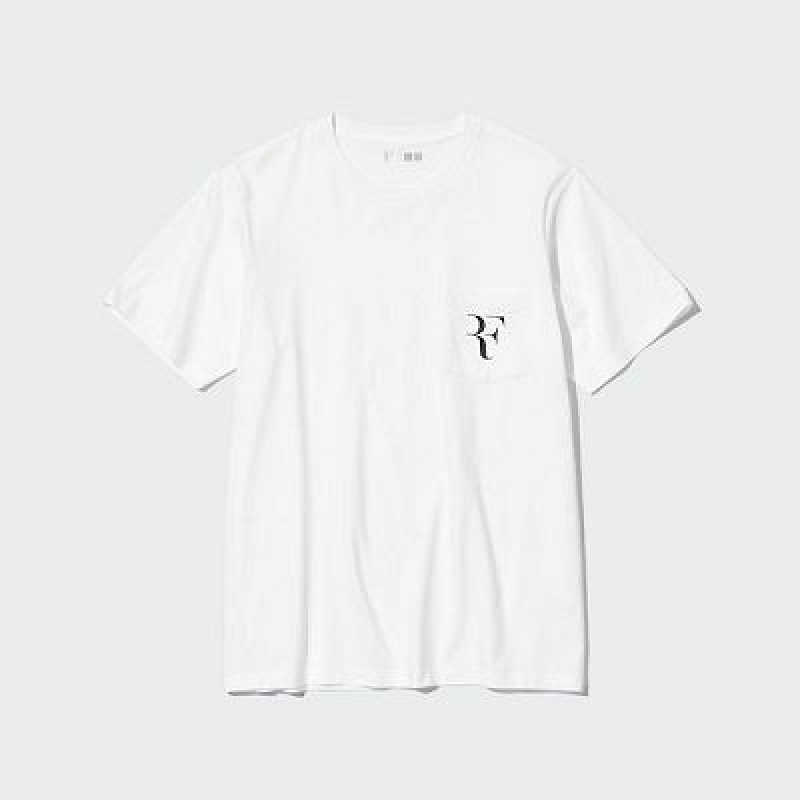 Camiseta Uniqlo RF Short-Sleeve Hombre Blancas | 120836_PE