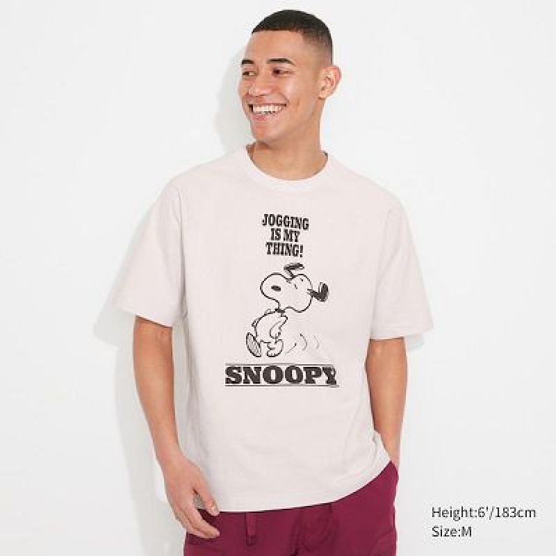 Camiseta Uniqlo Retro Peanuts UT Hombre Blancas | 674903_PE