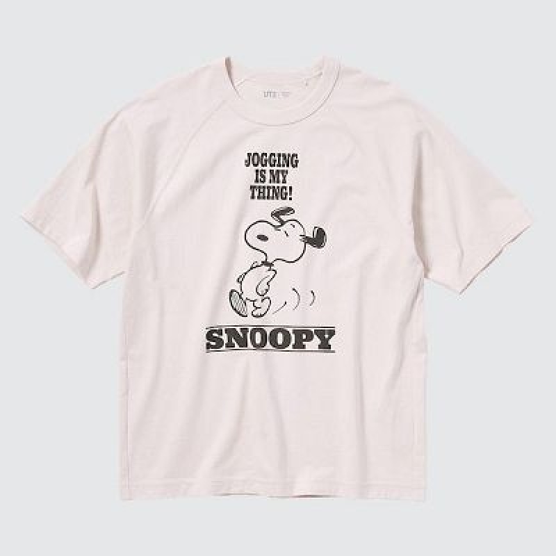 Camiseta Uniqlo Retro Peanuts UT Hombre Blancas | 674903_PE