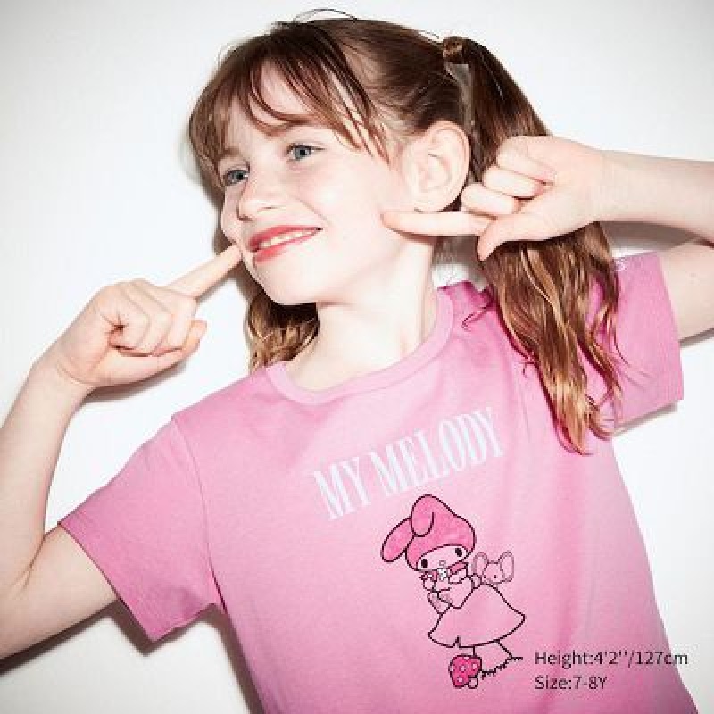 Camiseta Uniqlo Sanrio Characters: Kuromi & My Melody UT Niños Rosas | 192674_PE