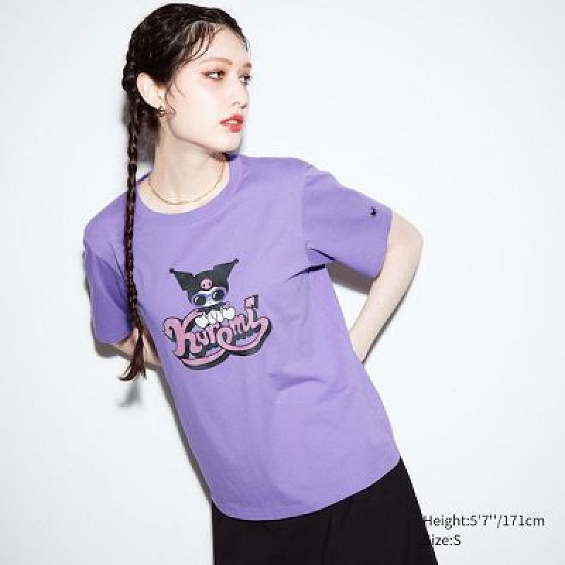 Camiseta Uniqlo Sanrio Characters: Kuromi & My Melody UT Mujer Moradas | 425789_PE