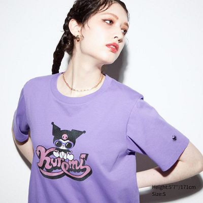 Camiseta Uniqlo Sanrio Characters: Kuromi & My Melody UT Mujer Moradas | 425789_PE