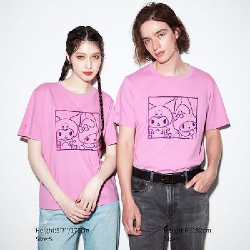 Camiseta Uniqlo Sanrio Characters: Kuromi & My Melody UT Mujer Rosas | 489356_PE