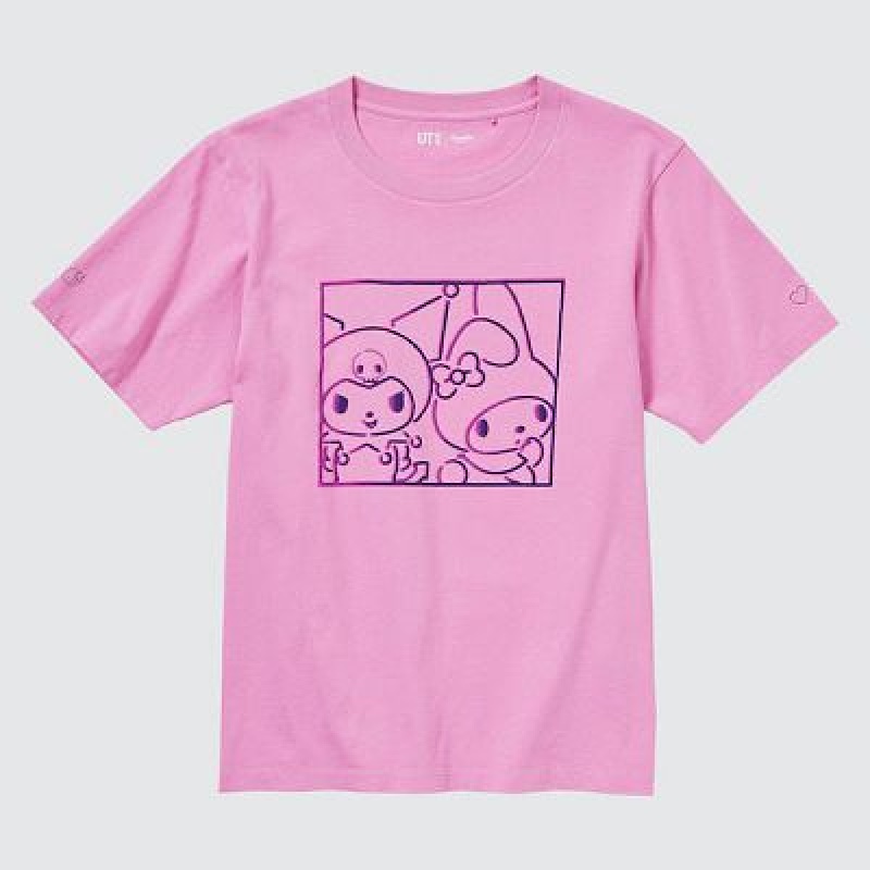 Camiseta Uniqlo Sanrio Characters: Kuromi & My Melody UT Mujer Rosas | 489356_PE