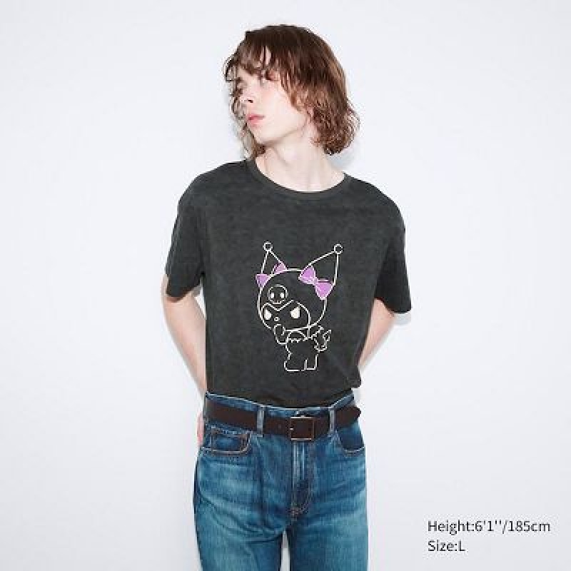 Camiseta Uniqlo Sanrio Characters: Kuromi & My Melody UT Mujer Gris | 458239_PE