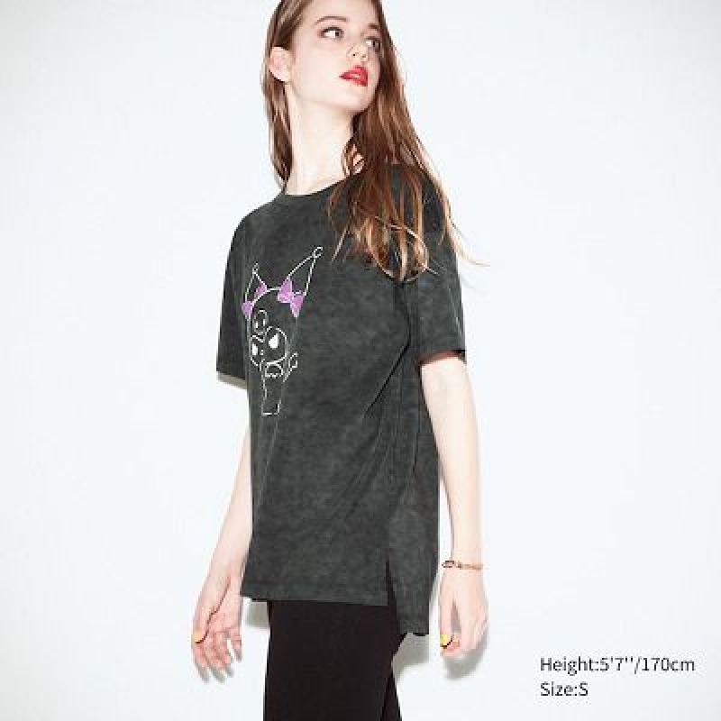 Camiseta Uniqlo Sanrio Characters: Kuromi & My Melody UT Mujer Gris | 458239_PE