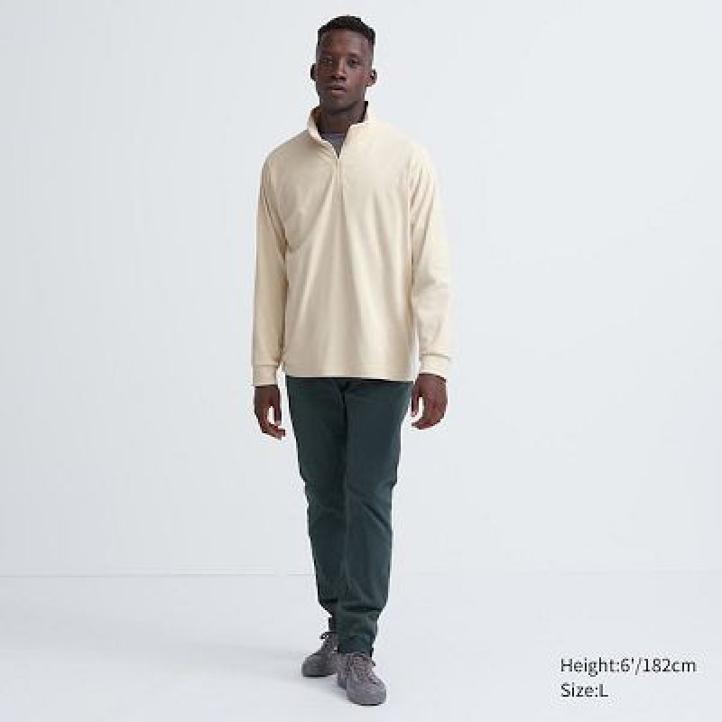 Camiseta Uniqlo Smooth Half-Zip Long-Sleeve Hombre Negras | 21965_PE