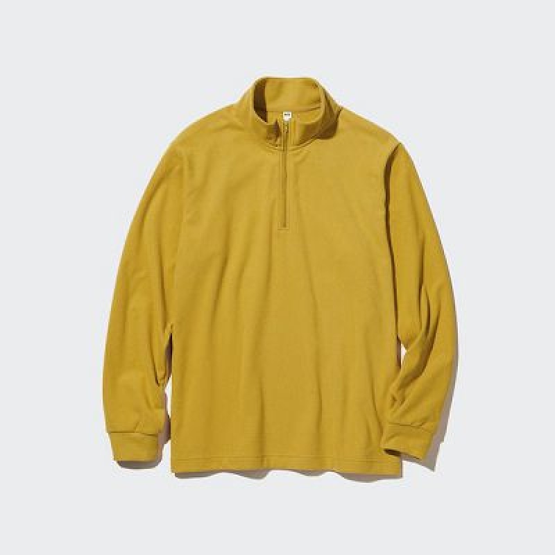 Camiseta Uniqlo Smooth Half-Zip Long-Sleeve Hombre Natural | 280619_PE