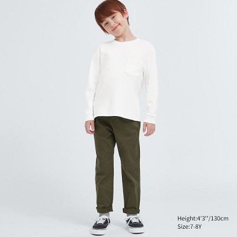 Camiseta Uniqlo Soft Brushed Crew Neck Long-Sleeve Niños Negras | 143207_PE