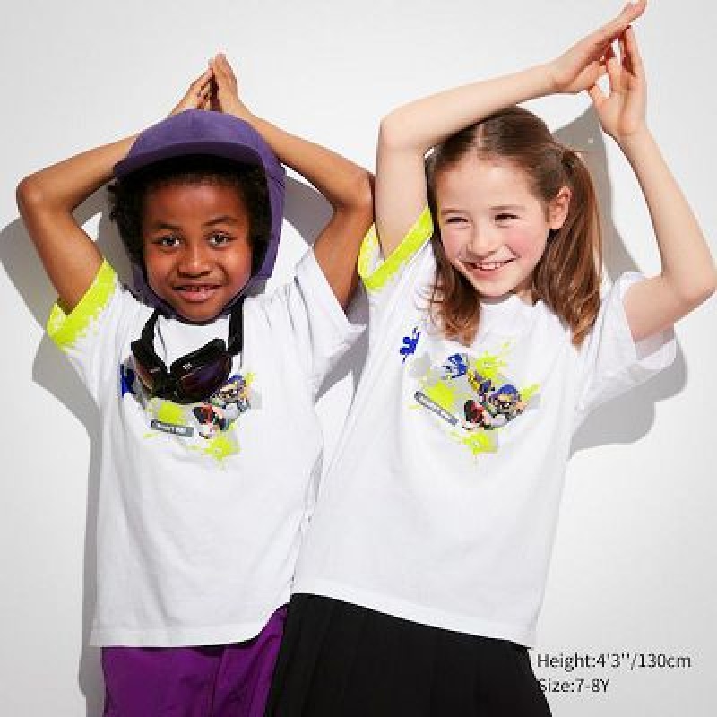 Camiseta Uniqlo Splatoon 3 UT Niños Blancas | 45271_PE