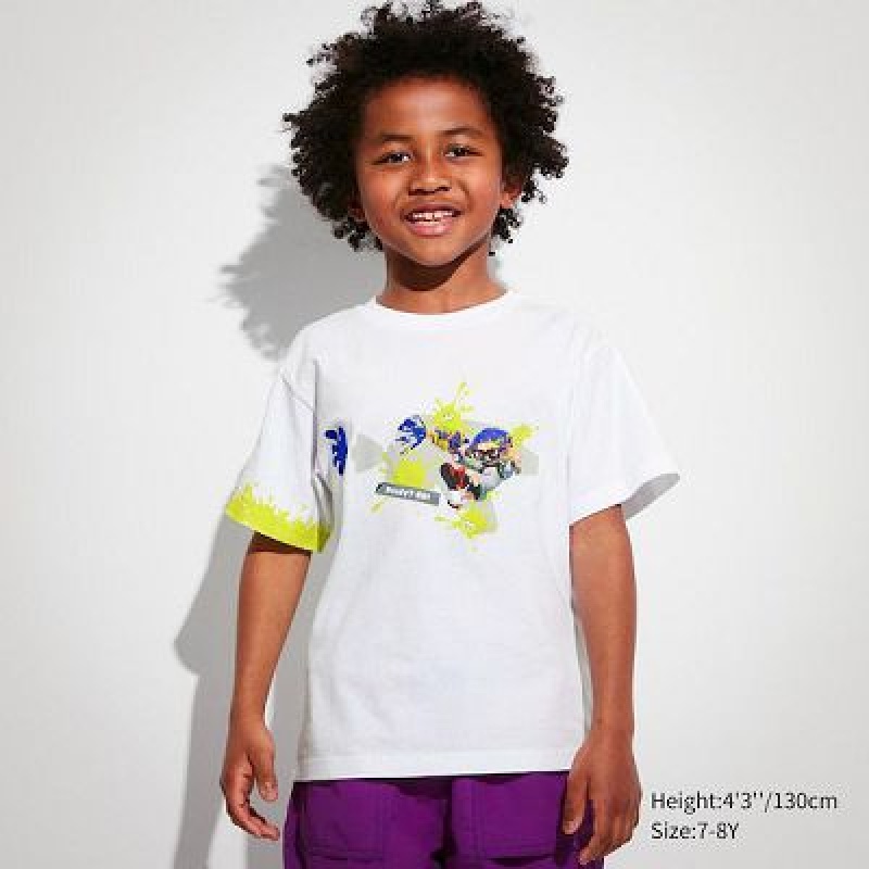 Camiseta Uniqlo Splatoon 3 UT Niños Blancas | 45271_PE