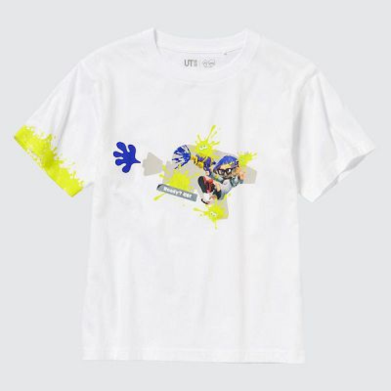 Camiseta Uniqlo Splatoon 3 UT Niños Blancas | 45271_PE