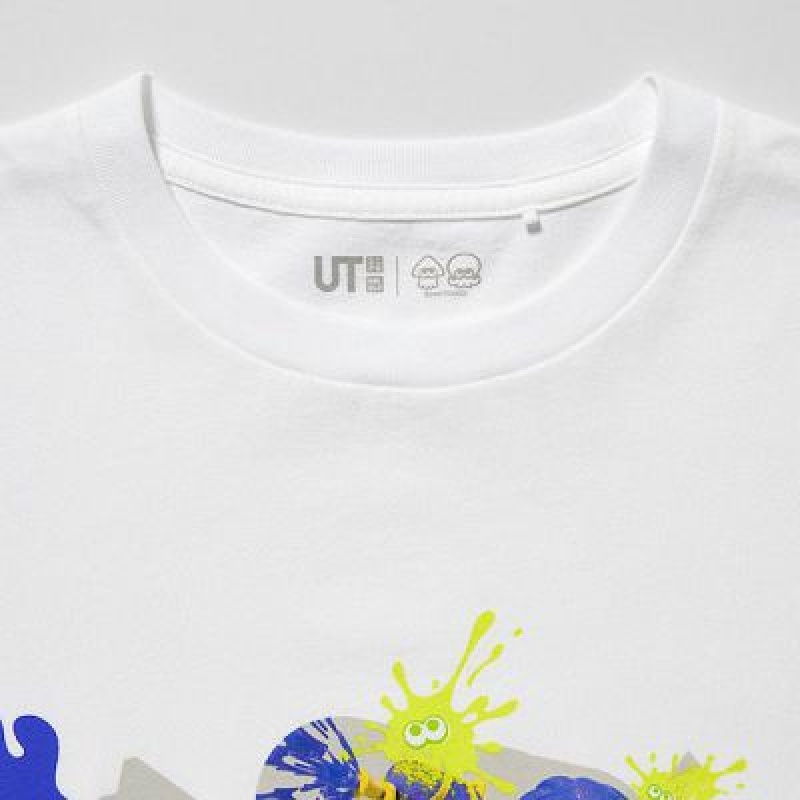 Camiseta Uniqlo Splatoon 3 UT Niños Blancas | 45271_PE