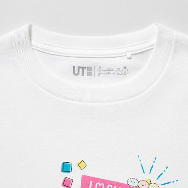 Camiseta Uniqlo Sumikkogurashi UT Niños Blancas | 670892_PE