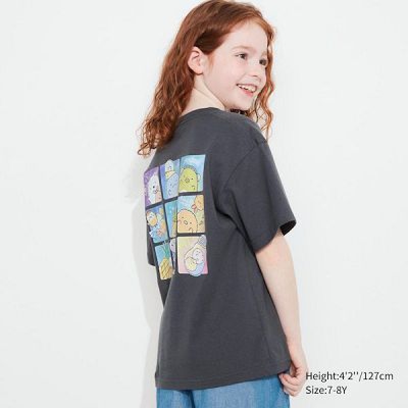 Camiseta Uniqlo Sumikkogurashi UT Niños Gris | 983742_PE