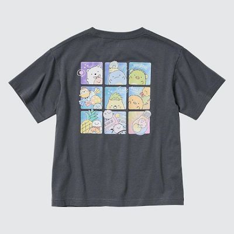 Camiseta Uniqlo Sumikkogurashi UT Niños Gris | 983742_PE