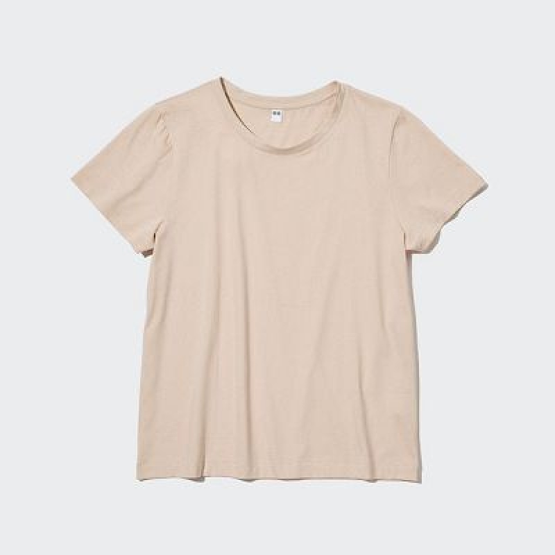 Camiseta Uniqlo Supima® Cotton Crew Neck Short-Sleeve Mujer Blancas | 536712_PE