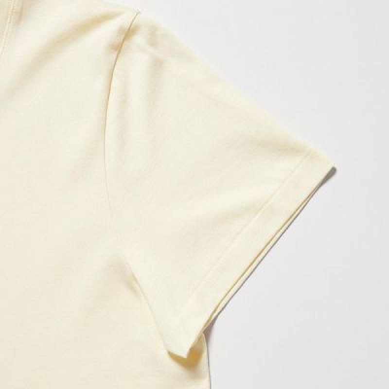 Camiseta Uniqlo Supima® Cotton V-Neck Short-Sleeve Mujer Marrones | 46298_PE