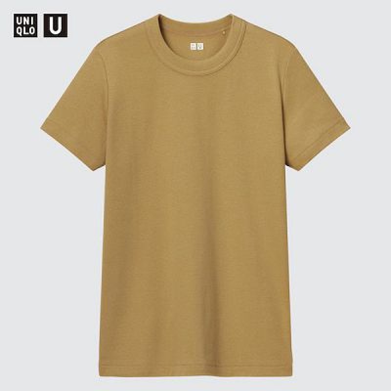 Camiseta Uniqlo U Crew Neck Short-Sleeve Mujer Amarillo | 735812_PE