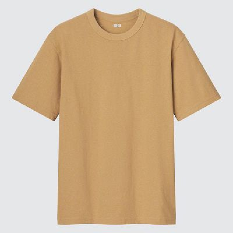 Camiseta Uniqlo U Crew Neck Short-Sleeve Mujer Amarillo | 13274_PE