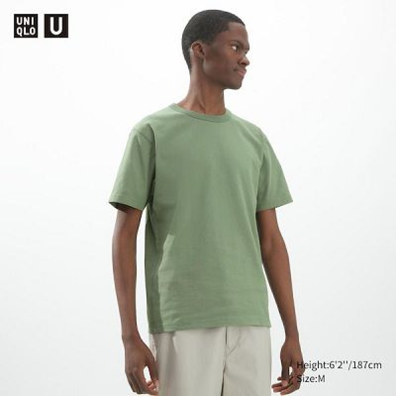 Camiseta Uniqlo U Crew Neck Short-Sleeve Mujer Verde | 230756_PE