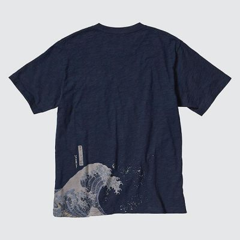 Camiseta Uniqlo Ukiyo-e UT Hombre Azul Marino | 475318_PE