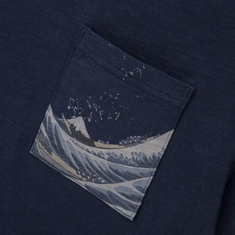 Camiseta Uniqlo Ukiyo-e UT Hombre Azul Marino | 475318_PE