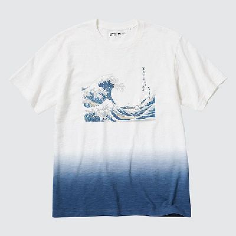 Camiseta Uniqlo Ukiyo-e UT Hombre Blancas | 720346_PE