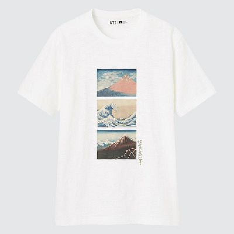 Camiseta Uniqlo Ukiyo-e UT Hombre Blancas | 456390_PE