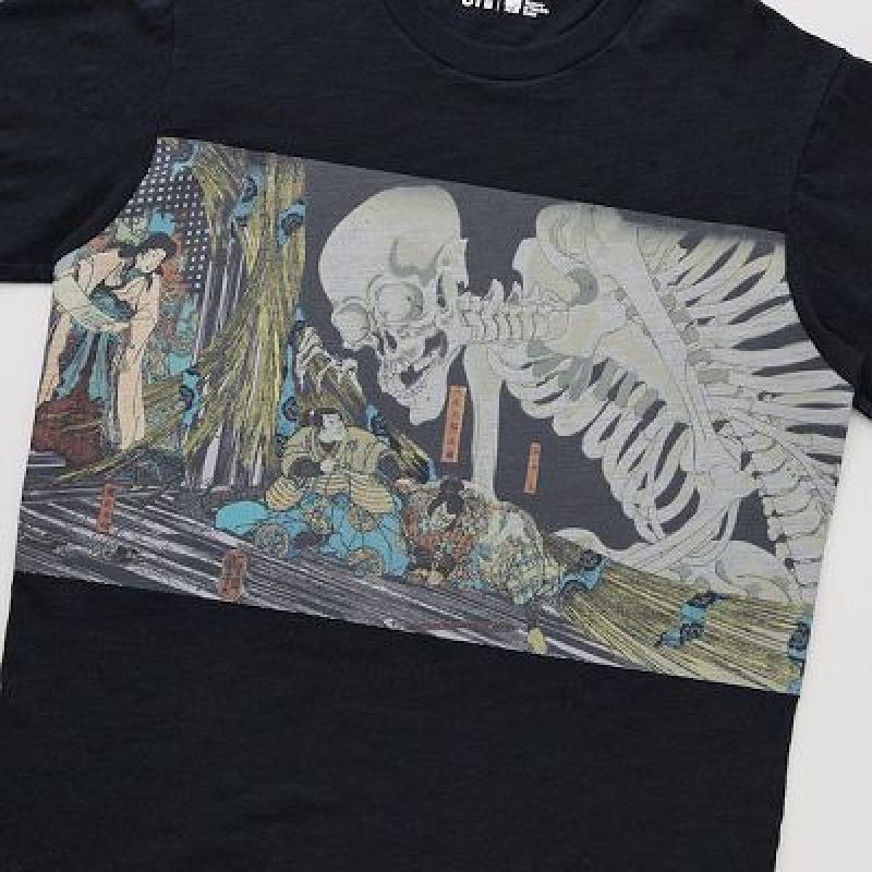 Camiseta Uniqlo Ukiyo-e UT Hombre Negras | 407961_PE