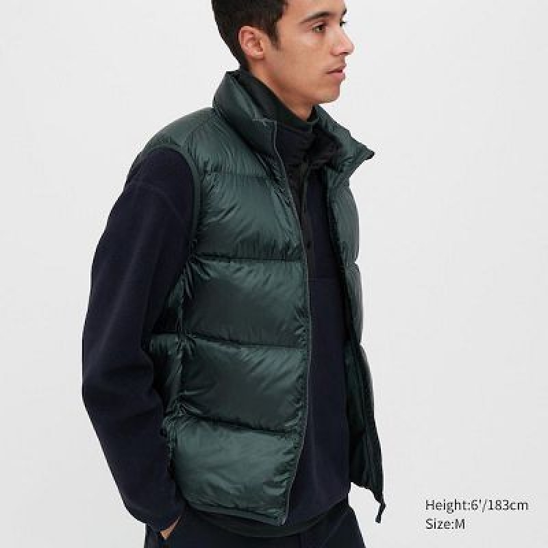 Chaleco de Plumas Uniqlo Ultra Light (Wide Quilt) Hombre Verde | 943076_PE