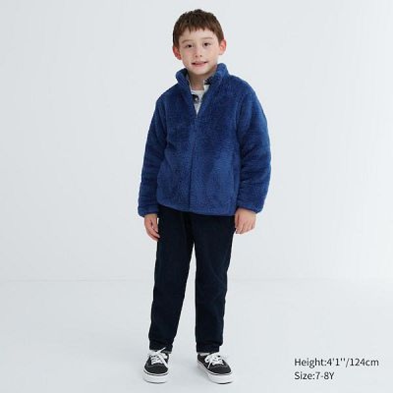 Chaquetas De Lana Uniqlo Fluffy Yarn Full-Zip Niños Blancas | 287309_PE