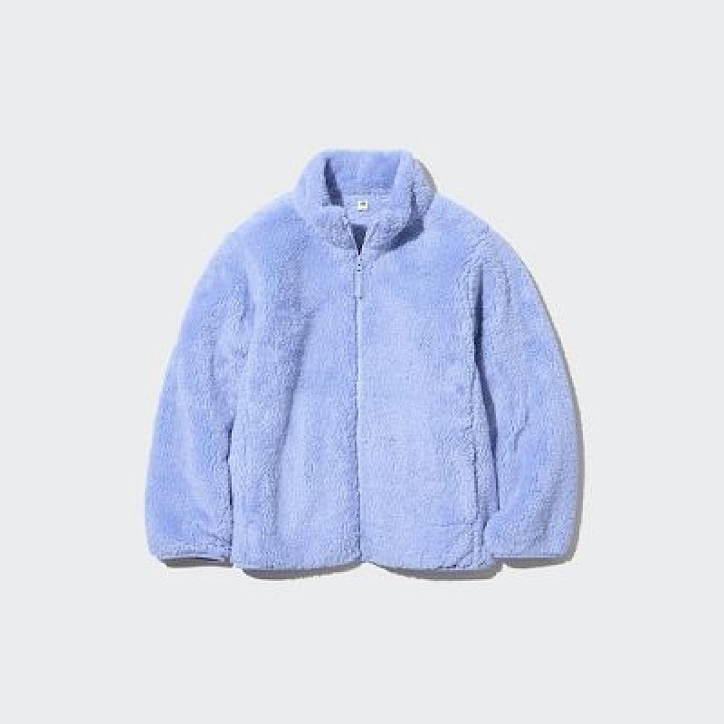 Chaquetas De Lana Uniqlo Fluffy Yarn Full-Zip Niños Blancas | 287309_PE