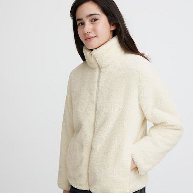 Chaquetas De Lana Uniqlo Fluffy Yarn Full-Zip Mujer Negras | 584916_PE