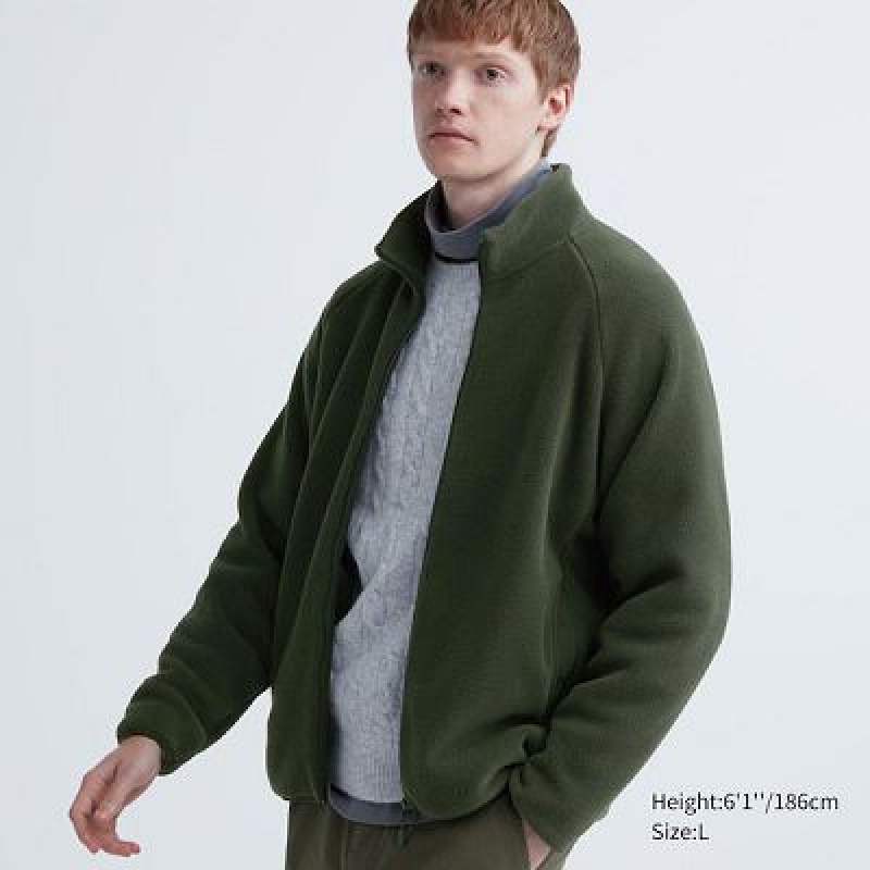 Chaquetas De Lana Uniqlo Long-Sleeve Full-Zip Hombre Verde Oliva | 910654_PE