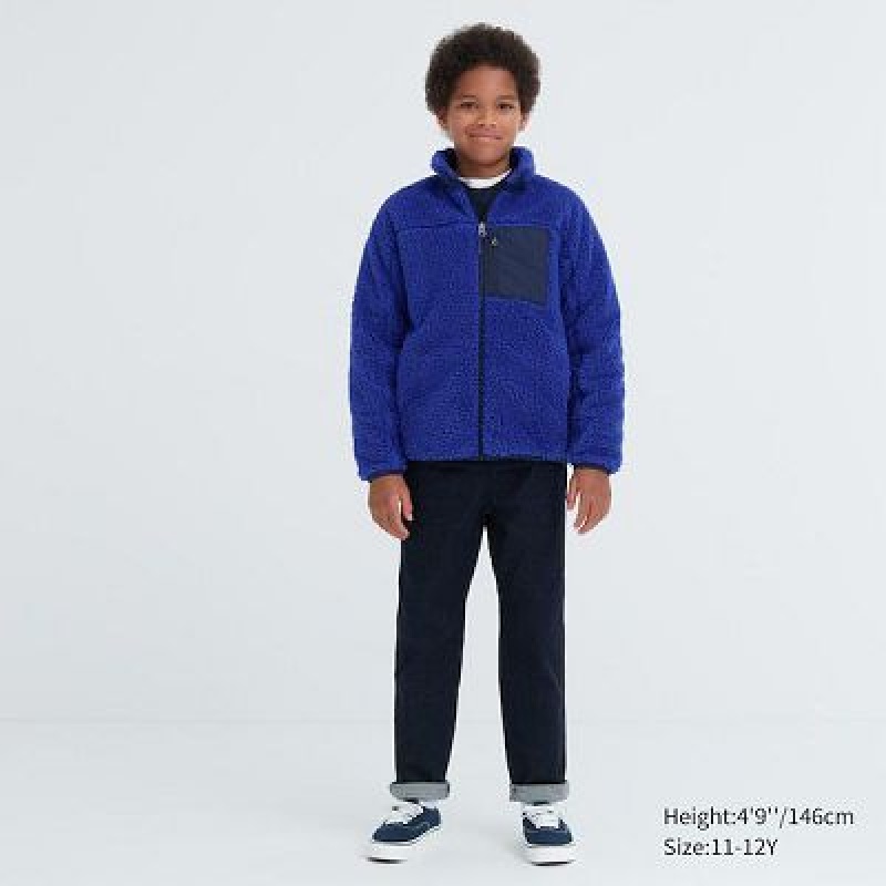 Chaquetas De Lana Uniqlo Windproof Niños Negras | 36587_PE