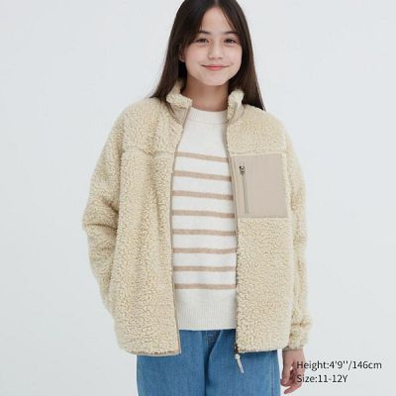 Chaquetas De Lana Uniqlo Windproof Niños Natural | 730829_PE