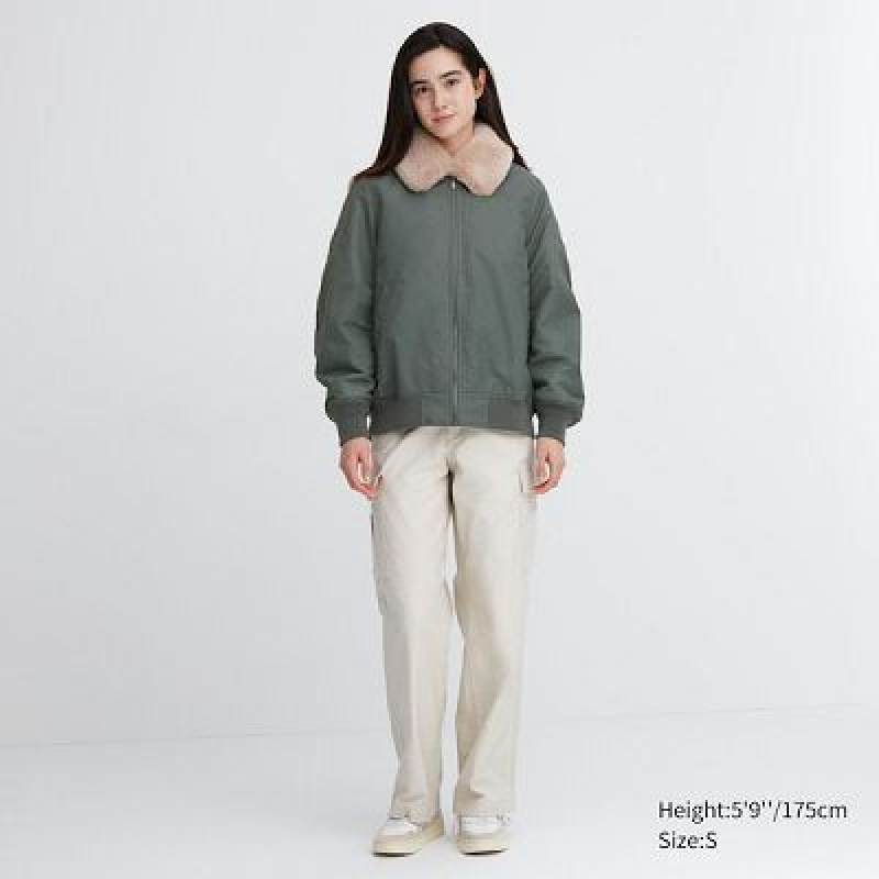 Chaquetas Uniqlo Acanalado Mujer Blancas | 109827_PE