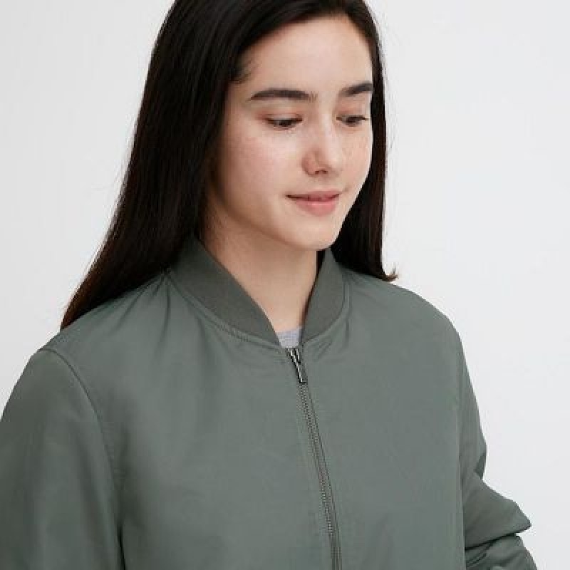 Chaquetas Uniqlo Acanalado Mujer Verde Oliva | 308549_PE